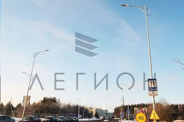 Установка опор наружного освещения